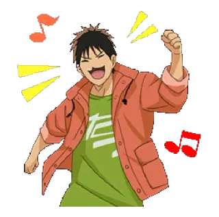 😄 929d16f1 anime, happy, dancing, music, celebration telegram sticker