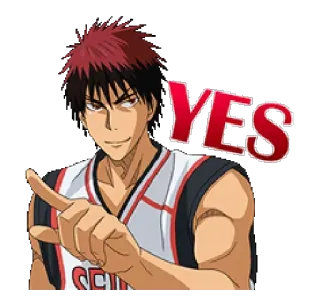 😏 aa7add6f Kagami Taiga Kuroko's Basketball YES anime, basketball, kagami, yes telegram sticker
