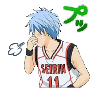 😂 ed98456c Kuroko Tetsuya Kuroko's Basketball anime, basketball, shy, blushing, kuroko, seirin telegram sticker