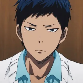 🎭 f09ec30e Aomine Daiki Kuroko's Basketball Anime, Basquete, Sério, Inexpressivo, Personagem telegram sticker