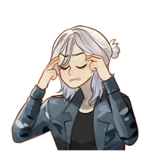 😒 45a941cc myślący, poważny, anime, manga, kreskówka, zamyślony telegram sticker