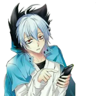 📱 6b5530ed 动漫, 男孩, 角色, 手机, 漫画 telegram sticker