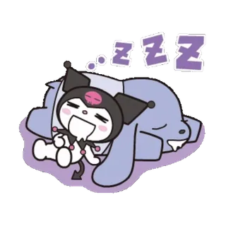 ☺️ 38fa7532 Kuromi ZZZ 쿠로미, 산리오, 수면, 귀여운, 만화 telegram sticker