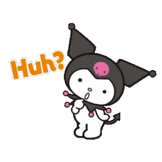 🤨 9e4b56ec Kuromi Huh? 만화, 애니메이션, 귀여운, 카와이, 산리오, 쿠로미, 질문 telegram sticker