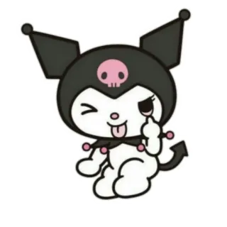 🥺 5e0b6c10 Kuromi Kuromi, Sanrio, anime, character, sticker, cute, devil, middle finger whatsapp sticker