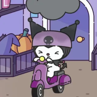 🕸 98162e8f Kuromi คุโรมิ, ซานริโอ้, สกู๊ตเตอร์, คาวาอิ, ฮาโลวีน telegram sticker