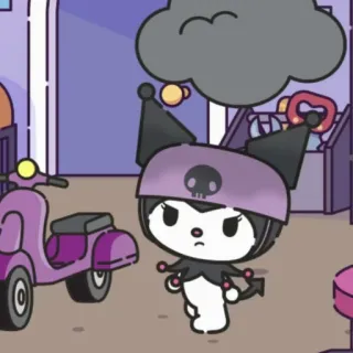 🕸 fb5e37a2 Kuromi คาวาอิ, อนิเมะ, การ์ตูน, ซานริโอ, ตัวละคร telegram sticker