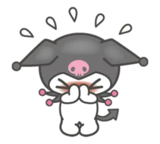 😓 6a5ad38b Kuromi クロミ, アニメ, マンガ, 泣く, 怖い telegram sticker