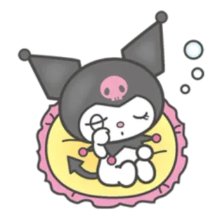 😴 77518c2e Kuromi 漫画, キャラクター, 眠い, かわいい, アニメ telegram sticker