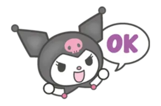 ⭕️ 8fa140be Kuromi OK サンリオ, アニメ, OK, クロミ, 可愛い telegram sticker