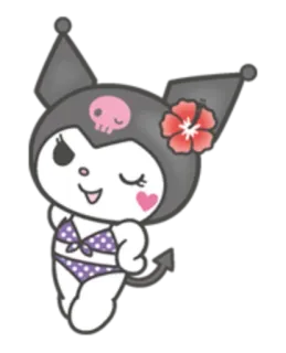 😉 e101c54a Kuromi クロミ, ビキニ, サンリオ, 可愛い, アニメ telegram sticker