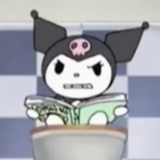 🥵 1a134642 Kuromi Kuromi, Sanrio, anime character, cartoon, reading telegram sticker