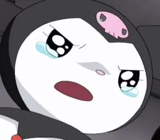 😢 1fe7ef4b Kuromi Kuromi, Sanrio, crying, anime, cartoon, sad telegram sticker
