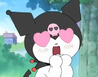 😍 606cb538 Kuromi Kuromi, Sanrio, anime, cartoon, cute, kawaii, heart eyes telegram sticker