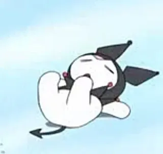 🗿 74a4820c Kuromi Kuromi, middle finger, cartoon, character, cute, devil telegram sticker