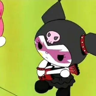 👩‍🎤 9464aefd Kuromi Kuromi, Sanrio, anime, cartoon, guitar, character telegram sticker