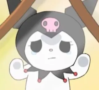 😢 d49d5baf Kuromi Kuromi, anime, sad, crying, cartoon, character telegram sticker