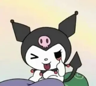 😜 3d3385ee Kuromi Kuromi, Sanrio, Personaje, Anime, Dedo corazón telegram sticker