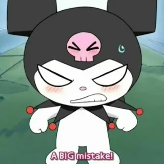 🤬 9931b343 Kuromi A BIG mistake! kuromi, sanrio, anime, dibujos animados, pegatina telegram sticker