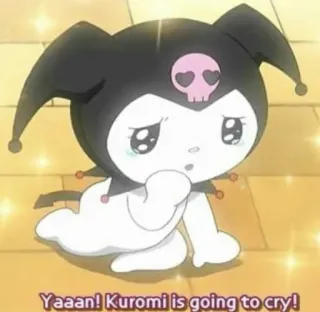 😢 e782db76 Kuromi Yaaan! Kuromi is going to cry! kuromi, sanrio, anime, triste, llorando telegram sticker