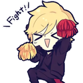 🎉 5db1242f Fight!! cheerleader, fight, fan, support, sports, pom poms telegram sticker