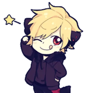 😉 6514d06e anime, cartoon, chibi, cute, kawaii, sticker, digital art telegram sticker