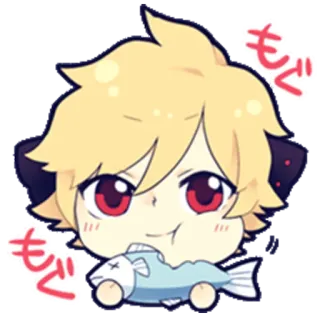 🐟 87c00b16 もぐ anime, fish, eating, cute, kawaii telegram sticker