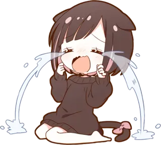 😭 77153c26 плач, грустный, аниме, мультфильм, слёзы, эмоциональный telegram sticker