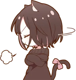 😤 8dd33f26 Аниме, Кот, Девушка-кошка, Милый, Стикер, Мультфильм telegram sticker