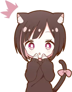 😍 d7a4759f кот, аниме, каваий, милый, манга, котёнок telegram sticker