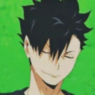 🥇 d82380cb Kuroo Tetsurou Haikyuu!! 动漫, 排球少年, 黑尾铁朗, 铁朗, 角色, 卡通 telegram sticker