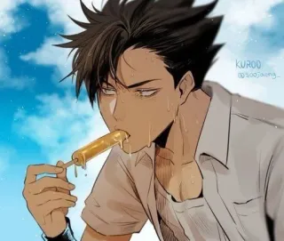🤤 329aa574 Kuroo KUROO
@soo.jaeng_ Anime, Eis, Cartoon, Männlich, Charakter, Kuroo Tetsuro, Haikyuu, Schweiß whatsapp sticker