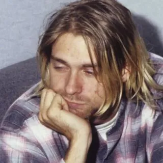 ☺️ 2e8e21b6 Kurt Cobain muzikant, zanger, gitarist, Nirvana, Grunge telegram sticker