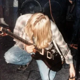 😪 461e1464 Kurt Cobain muzikant, gitaar, concert, rock, grunge telegram sticker