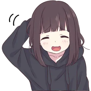 😆 554c921d anime, girl, cartoon, cute, happy, manga telegram sticker