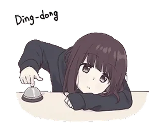 ⏹ 0d496651 Ding-dong Anime, Chica, Ding-dong, Campana, Lindo, Manga whatsapp sticker