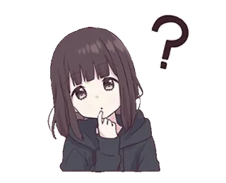 ❓ 20317603 Chica anime, Signo de interrogación, Pensando, Confundido/a, Lindo/a, Sticker/Pegatina whatsapp sticker