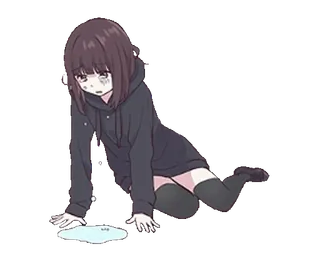 😢 b3d752f3 Anime, Dibujo animado, Chica, Llorando, Triste, Emocional whatsapp sticker