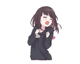 💗 bd43019d Anime, Chica, Feliz, Lindo, Kawaii whatsapp sticker