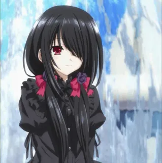 🍷 0b1f63e0 gadis anime, rambut hitam, anime, kartun telegram sticker