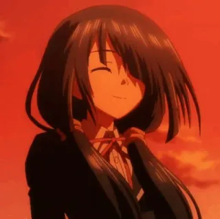 🍷 64696d91 Anime, Gadis, Seragam sekolah, Senyum, Kartun telegram sticker