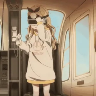 ☺️ 02691b78 Anime, Dziewczyna, VR, Headset VR, Bluza z kapturem telegram sticker