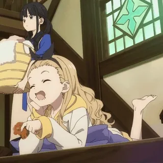 🤣 33cb6f19 Anime, Słodkie, Dziewczyna, Przyjaciele, Szczęśliwy telegram sticker