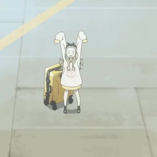 😠 764637e7 dziewczyna anime, podróże, walizka, słodki, młodzież, animacja telegram sticker