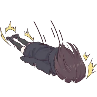 😣 203467d7 Anime, Garota, Caindo, Desenho animado, Personagem, Ilustração telegram sticker