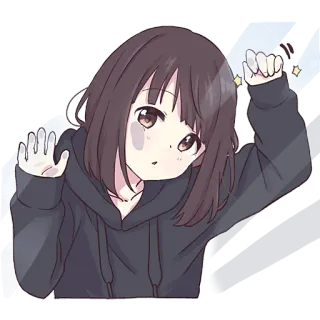 ✋ dbcf4e7f Anime, Garota, Bonitinha, Janela, Manga Comprida, Kawaii telegram sticker