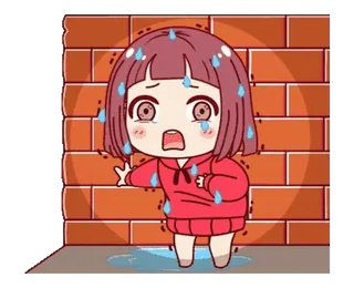 😰 b663277a spaventato, paura, ansia, sudore, anime, cartoni animati, chibi telegram sticker