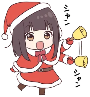 🎅 6b252a9c シャン シャン Anime, Weihnachten, Chibi, Glocken, Süß, Feiertag, Rot telegram sticker