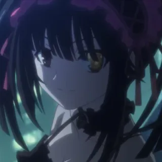 🥀 1af47d06 Kurumi Tokisaki Date A Live Anime, Mädchen, dunkle Haare, Geist, Date A Live whatsapp sticker