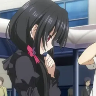 🥀 1ed0312f Anime, Mädchen, schwarze Haare, rote Augen, süß whatsapp sticker